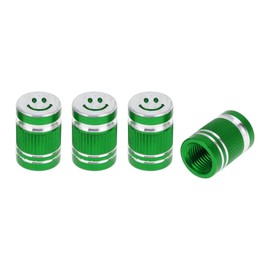 HOPESPANNER Tire Valve Stem Caps Dustproof Green Tyre Valve Dust Covers 7x17mm Aluminum Alloy 4 Pcs