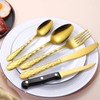 30 Pcs Gold Hammered Silverware Set Service for 6,with Steak