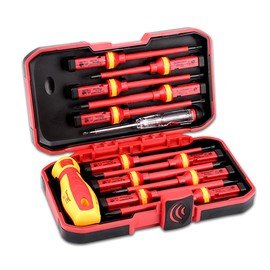 SENRISE Insulated Screwdriver Set 13PCS 1000V Electricians Screwdriver Set PH PZ SL TX Interchangeable Screwdrivers Repair Tools Kit
