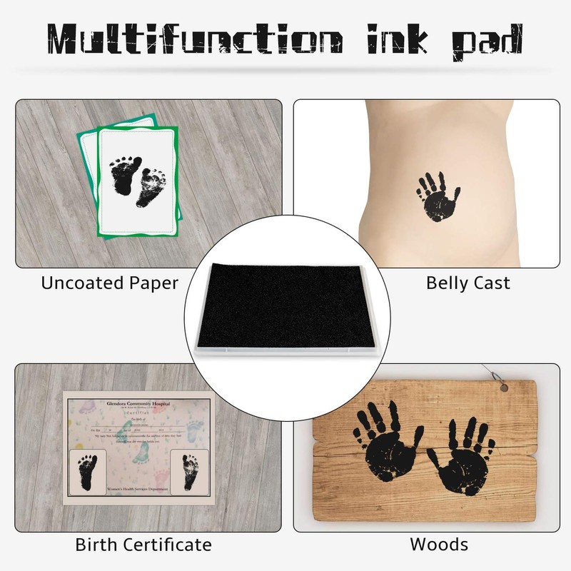 Ink Pad, 5x4'' Washable Non-Toxic Ink Stamp Pad for Baby
