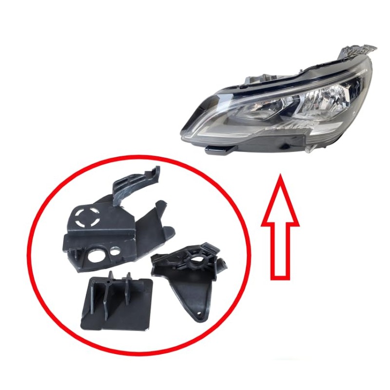 appRUN Headlight Repair Kit Bracket Mount Clips Left For PEUGEOT