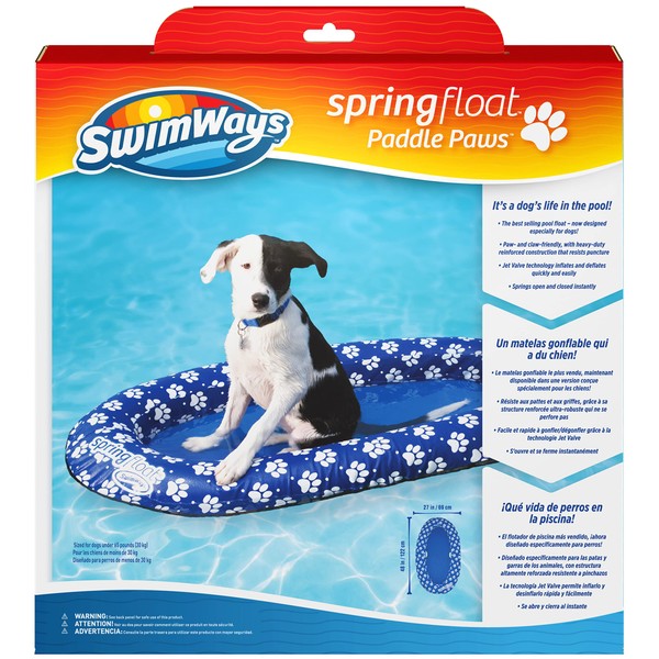 SwimWays Paddle Paws Spring Float Dog Raft, Small (0-65 lbs.)