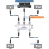 Universal RF Coax 1 In 4 Out Splitter 4 In