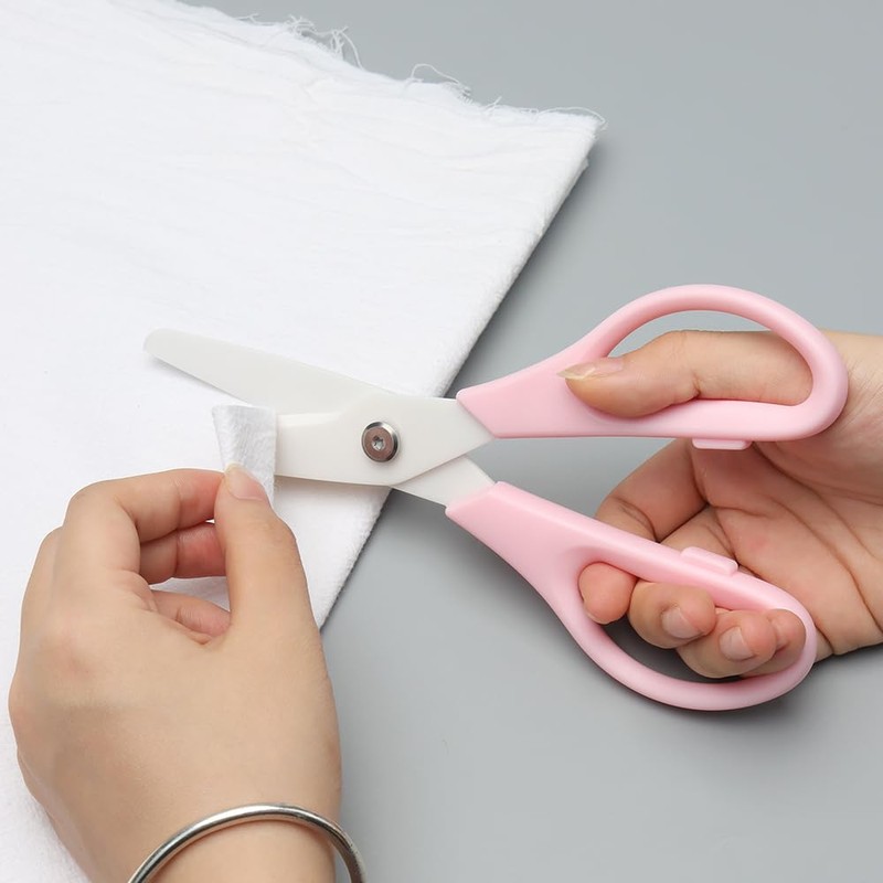 Pink Ceramic Scissors 8" Kitchen Scissors Blade Metal Free Lab
