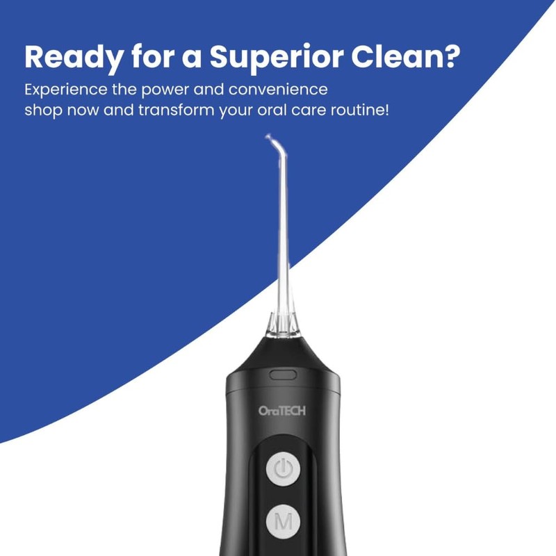 OraTECH Water Dental Flosser, Portable Cordless Oral Irrigator 350ML Rechargeable