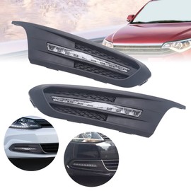 OUKANING - For Volkswagen Jetta 2011 2012 2013 2014 Fog Lights Bumper Lamps LED DRL Daytime Running Lights Left and Right Side (USA STOCK)