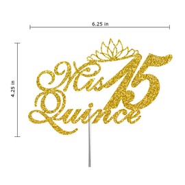 Mis Quince 15 decoraciones de quinceañera con purpurina, quince ideas para decoración de fiesta de cumpleaños, decoración de calidad premium, purpurina resistente de doble cara, palo de acrílico.