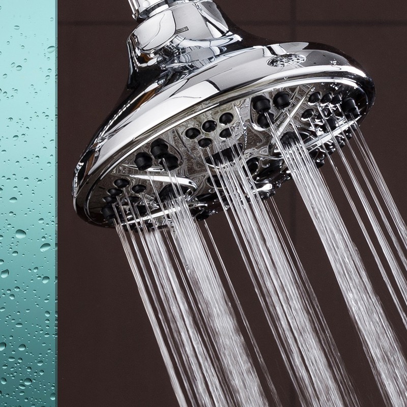 AquaDance High Pressure 6-Setting, Large 5-Inch Shower Head with Full