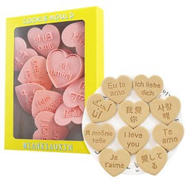 Valentines Day Cookie Cutter,I Love You Language Plastic Cookie Cutter,10 Pieces Heart Cookie Cutter Set for Valentine DIY Baking Supplies