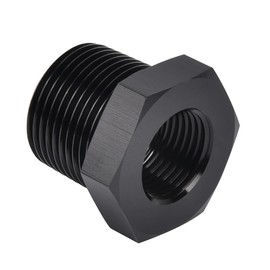 EVIL ENERGY 3/8" NPT Male to 1/4" NPT Female Reducer Bushing Fitting Adapter Hex Aluminum Black