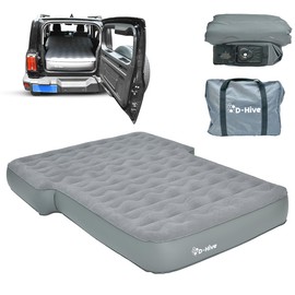 D-Hive SUV Air Mattress, Ultra-Thick Material Extra-High Car Air Mattress, SUV Mattress for Toyota 4runner, Car Mattress w/Built-in Pump Inflatable Car Air Mattress Grey