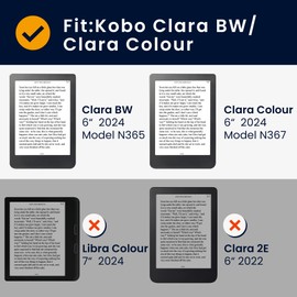 kwmobile Origami Case Compatible with Kobo Clara BW/Colour Case - Slim PU Leather Cover with Stand - Blue