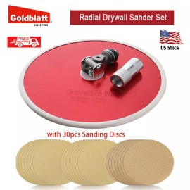 Goldblatt 9 Inch Drywall Sander with 30pcs Sanding Discs-Hook for Wall Cleaning