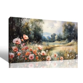 Rxrpexjke Large Artwork Canvas Wall Art for Living Room Bedroom Decor Wall Painting Modern Country Road Main Picture Image Decorative Painting with Frame Can be Directly Hung Decor Size 20x40