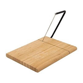 Point-Virgule Käsebrett und Käseschneider mit Draht Bambus, 28,5x23x2cm