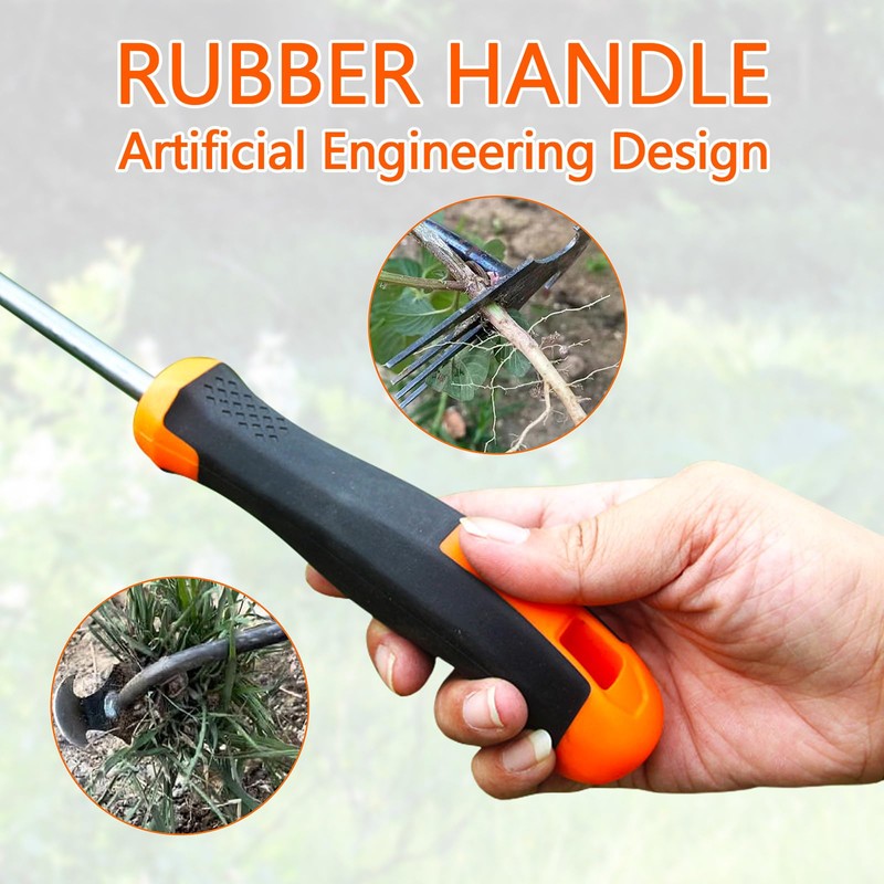 MENGLIHUALUO Weed Puller Tool 2 pcs 4 Tine Stainless Steel