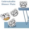 WOYAODONG 4Pcs Stainless Steel Divided Plates, 304 Stainless Steel Cute