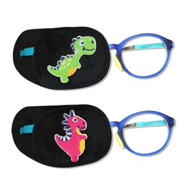 Astropic- 2 parches para ojos para niños | Parche para ojos de dinosaurio para niños para gafas | Parches médicos para ojos para niños con