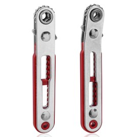 Bestgle 2 Pcs Mini Ratchet Wrench Set Flat Head & Elbow Head Cr-V Steel Reversible Ratcheting Wrenches with 1/4" Hex Drive Socket High Torque Offset DIY Hand Tools for Screwdriver Bits