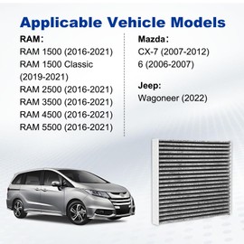 PSLER CF11671 CP671 Cabin Air Filter Air Conditioner Filter With Activated Carbon for Mazda CX-7 6,for Jeep Wagoneer,for Ram 1500 Classic 2500 3500 4500 5500 (1pcs)