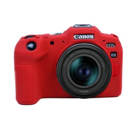 EasyHood EOS R8 Case, Compact Lightweight Soft Silicone Camera Case Cover Body Skin Protector for Canon EOS R8 Mirrorless Camera - Red