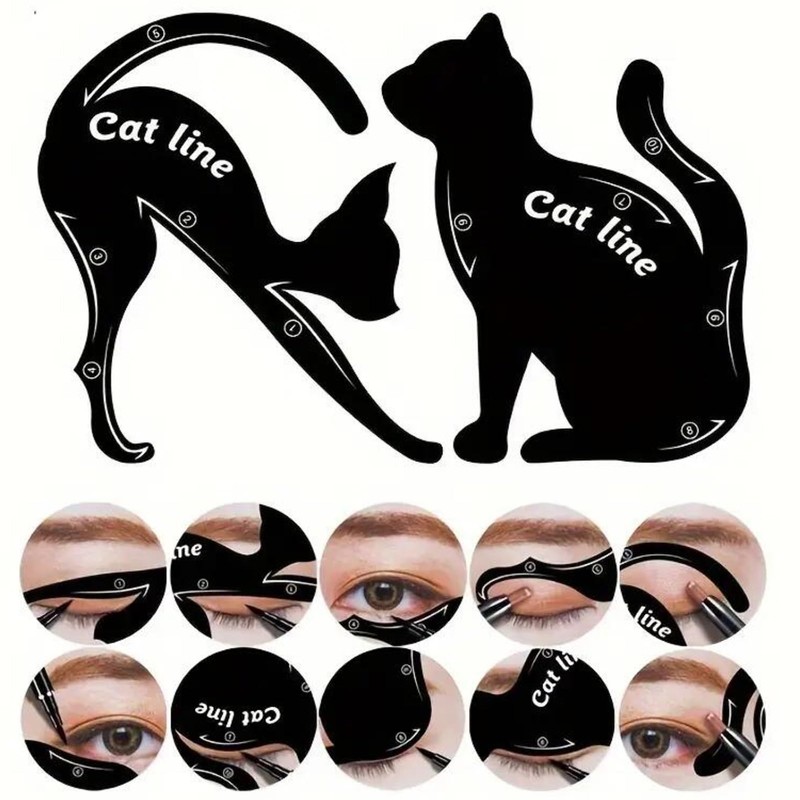 IDDFEVE 4 Pcs Eyeliner Stencils for Cat Eye Winged and