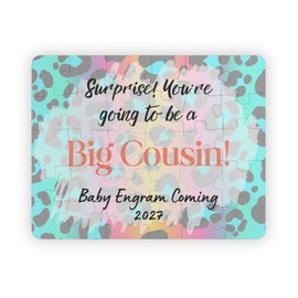 Hiding Place Boutique, Handmade Cheetah Best Nieces Get Promoted to Big Cousin Puzzle Piece Surprise You're Going To Be Nephew Jigsaw Announcement Child Reveal Expecting Coming Soon Kid Jungle Safari