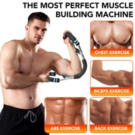 arm and chest trainer,Shoulder muscle training fitness equipment. 65-110lb Adjustable Chest Workout Equipment, upper body strength training machineTwister Arm Trainerfor Men & Women,Portable spring resistance home fitness equipment.