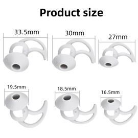 SNHTLS Silicone Earbud Tips Replacement Earbud Tips Compatible with Bose QuietComfort I and Sport Earbuds 3 Pairs Silver(S M L)