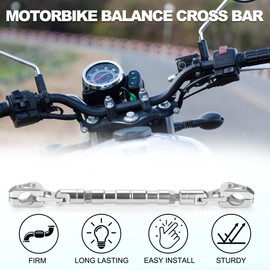 TUCKBOLD Motorcycle Steering Wheel Brace Balance Cross Bar Silver Tone with Wrench Handlebar Balance Cross Bar Adjustable 13.0-14.8 inches (33-37.5 cm)