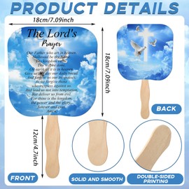 Sherr 100 Pcs Christian Church Fans Handheld Bulk The Lord's Prayer Parlor Bible Verse Fans Christian Religious Gifts Church Party Favors Supplies