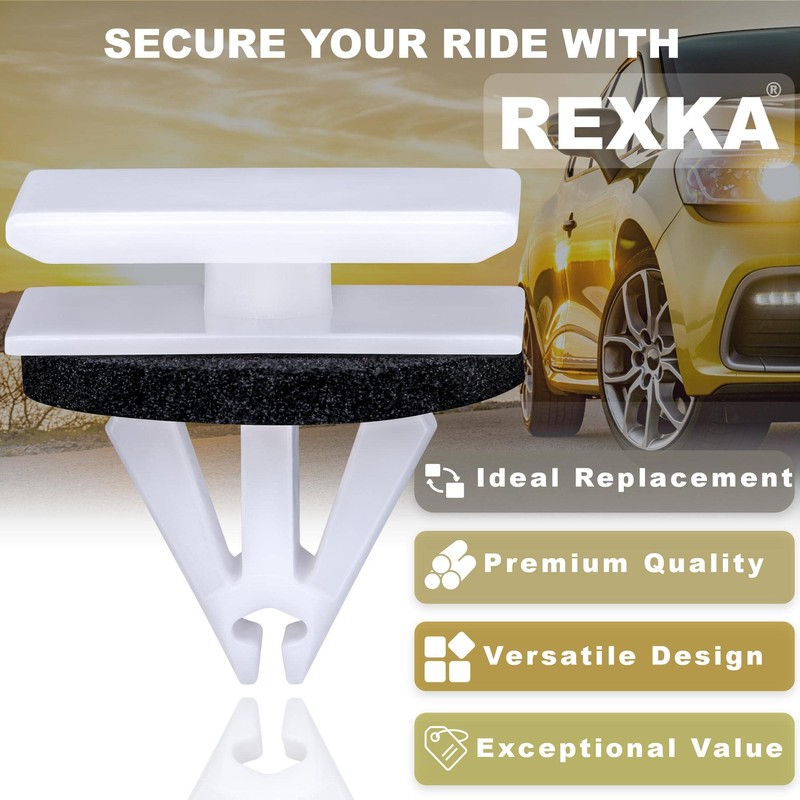 Rexka 15pcs Rocker Molding Retainer Clip Screw Compatible with Ford
