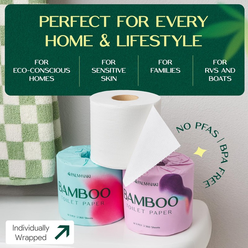 Premium Bamboo Toilet Paper | 3-Ply – Strong & Absorbent