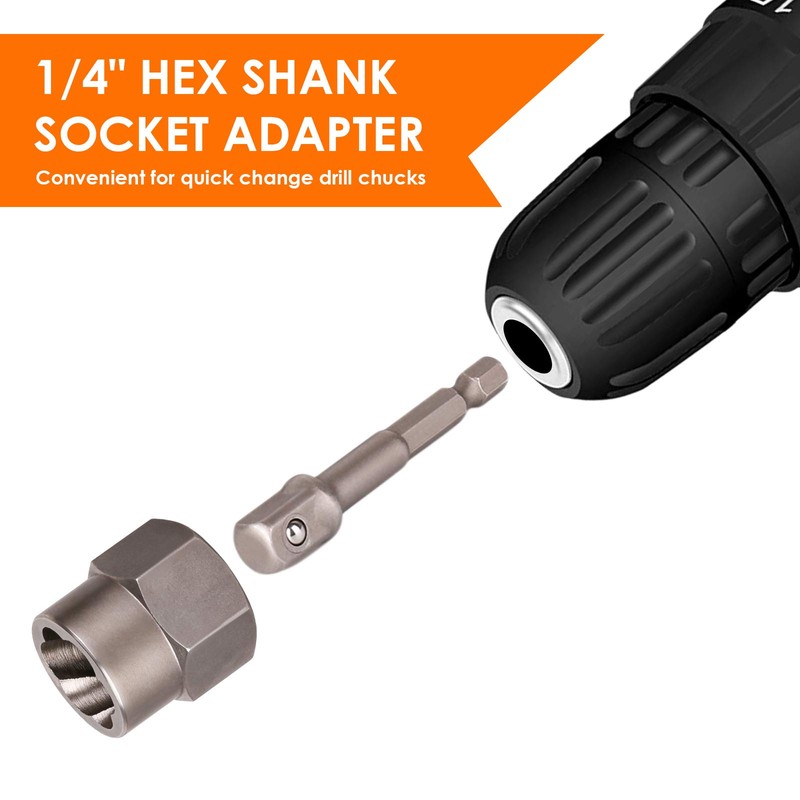 THINKWORK Bolt Extractor Kit, 13+1 Pieces Nut Extractor Socket Set,