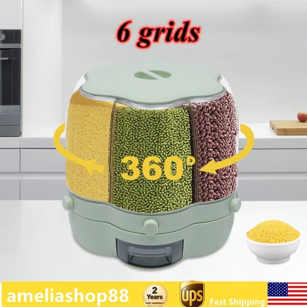 Unbranded 6 Barns Cereal Dispenser Rice Grain Dry Food Storage