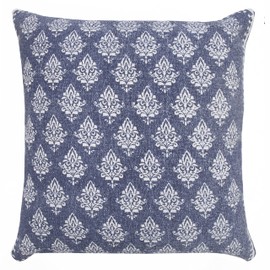 LR Home Polyfilled Throw Pillow, 20" x 20", Indigo Blue/White