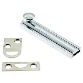 idh by St. Simons 11043-026 Professional Grade Quality Solid Brass 3" Surface Bolt, 3-Inch, Polished Chrome