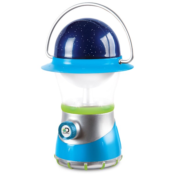 DISCOVERY KIDS 2-in-1 4X LED Starlight Lantern and Star Projector, Indoor Use, 2 Modes: Lantern and Projector, Easy to Use for Children, Battery Operated, Perfect Gift for Camping - BLUE/WHITE/GREEN