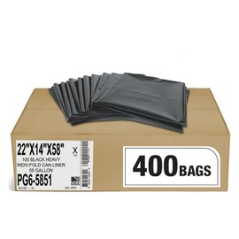 Aluf Plastics 50-55 Gal Black Heavy Duty Garbage Bags 1.5 Mil - 36"x 58" - Pack of 400 - For Contractor, Outdoor, Construction, & Storage