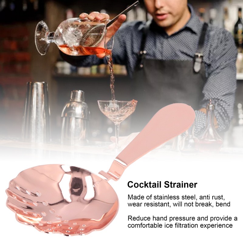 Cocktail Strainer Anti Rust Efficient Filtering Stainless Steel Strainer Bar