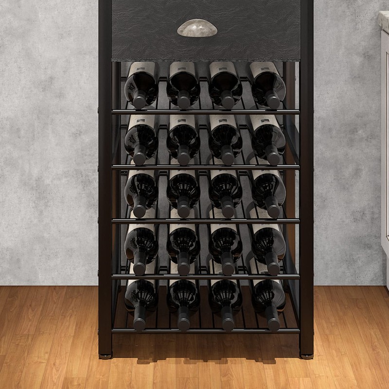Homeiju Homeiju Wine Rack Freestanding Floor, Bar Cabinet with Tabletop,