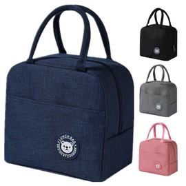 WUWYOUWL Lunch Bag, Cute Insulated Lunch Box, Reusable Lunch Cooler Bag, Waterproof Lunch Bag, Foldable Lunch Bag for Women, Men, Kids and Students, Travel, Picnic, School