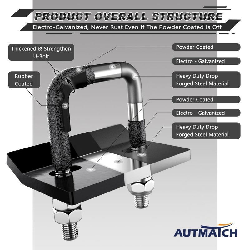 AUTMATCH Hitch Tightener Anti-Rattle Clamp, Heavy Duty Hitch Stabilizer for