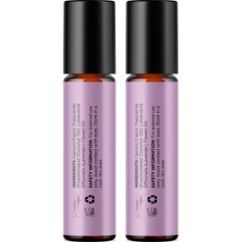 Lavender Essential Oil Roll On - Calming Aromatherapy Oil Roller for Sleep Headaches and Relaxation - Natural Pre-Diluted Sleep Oil for Nighttime Relaxation with Lavender Essential Oil for Skin 2-Pack