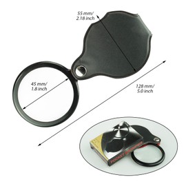 SZXMDKH 2 Pack Folding Pocket Magnifying Glass Mini Pocket Magnifier 6X Folding Pocket Magnifier with Cortical Protective Cover for Reading, Crafts, Science Class, Hobby, Jewelry