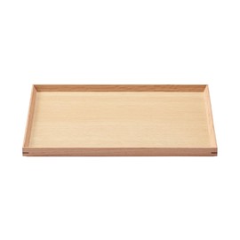 MUJI MDC80A2S Wooden Square Tray, Natural, Approx. Width 13.8 x Depth 10.2 x Height 0.8 inches (35 x 26 x 2 cm)