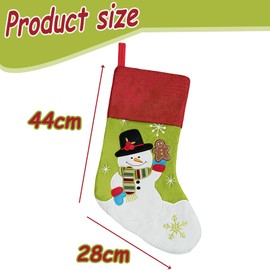 BPTZYLN 1Pcs Big Size 44 * 28cm Christmas Stockings Xmas Stockings Easy To Hang Stockings Christmas Snowman Large Christmas Stocking for Family Holiday Christmas Party Decorations