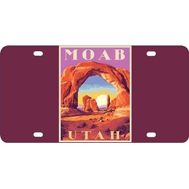 Moab Utah Design A Souvenir Mini Metal License Plate 4.75 x 2.25 inch