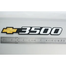 Pair Set Bowtie 3500 Emblems Front Door Right Left 3D Badge Nameplate Sticker Replacement for 2001-2007 Silverado 15126053 (Yellow)