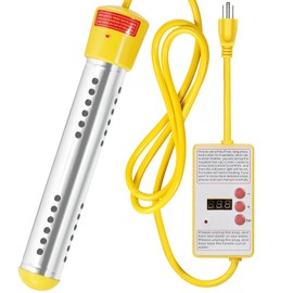 Pool Heater-Immersion Water Heater，Portable Water Heater with Timed Auto Power Off, Portable Pool Electric Submersible Water Warmer with 304 SS Guard for hot tub,Above Ground Pool Heater(1500W)